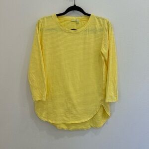 Fresh Produce 100% cotton Catalina top blouse yellow striped XS coastal beach